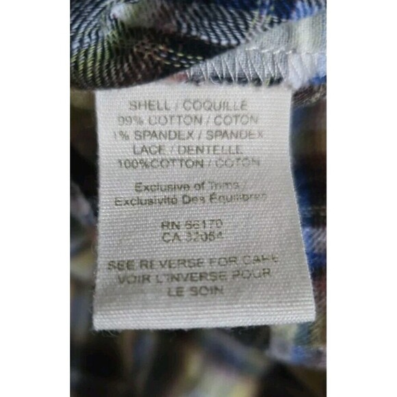 Free People Shirt Women's 2 Tan Plaid Crochet Pearl Snap Pleated Peplum Western - Picture 9 of 10